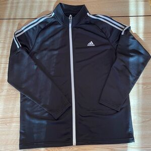 Adidas Men's Black Golf Track Jacket XL Zip Up Long Sleeve Collar EUC Polyester